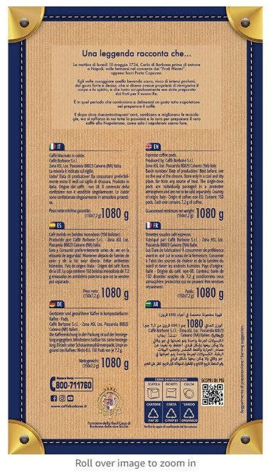 Café Pods Compostable : CAFFE BORBONE (Miscela Blu) 150 pods