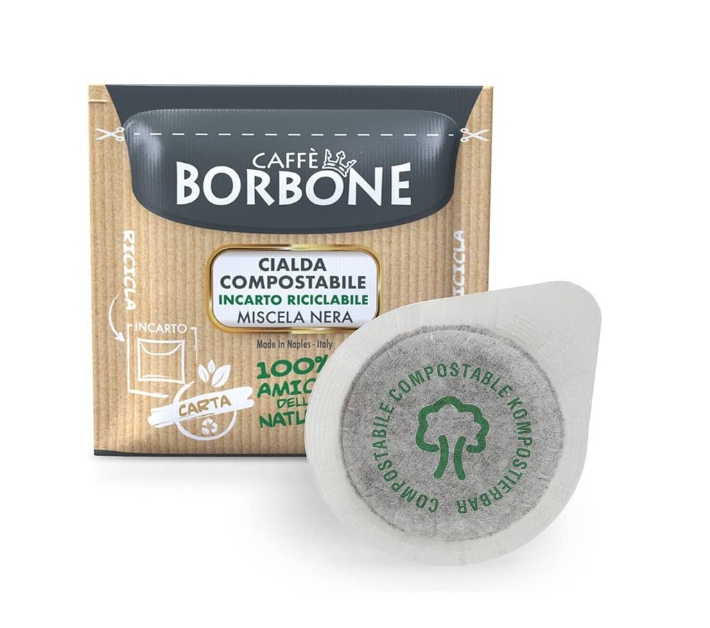 Café Pods Compostable : CAFFE BORBONE (Miscela Nera) 150 pods