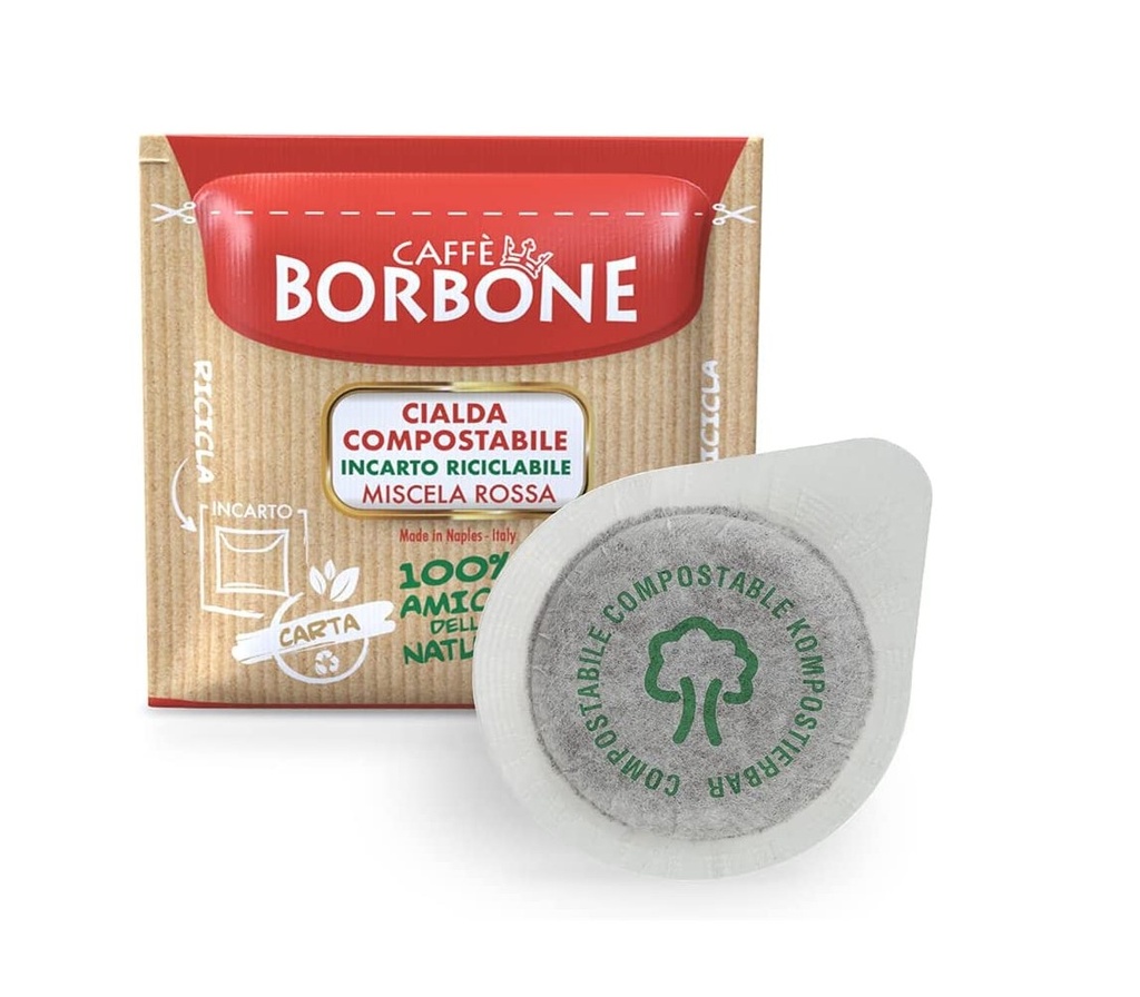 Compostable Coffee Pods: CAFFE BORBONE (Miscela Rossa) 50 pods