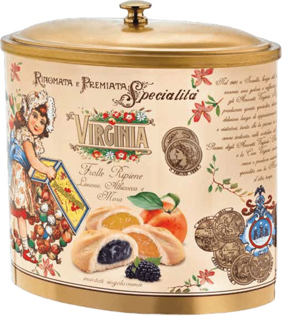 Petits gâteaux fourrés au citron, à l'abricot et aux mûres - boîte ovale (Ligurie) 200g