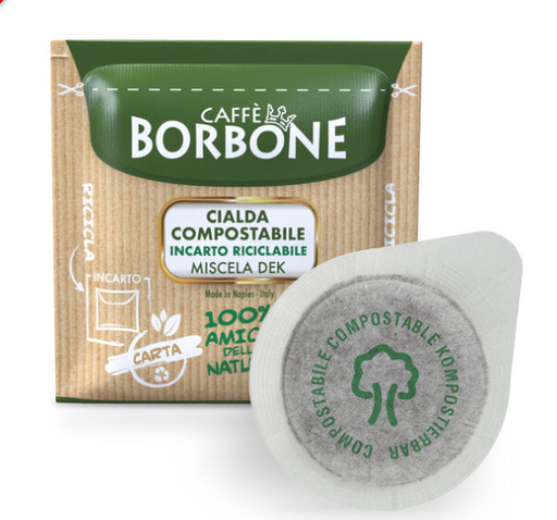 [Ref0115] Café Pods Compostable : CAFFE BORBONE (Miscela DEK) 150 pods (Descafiné)